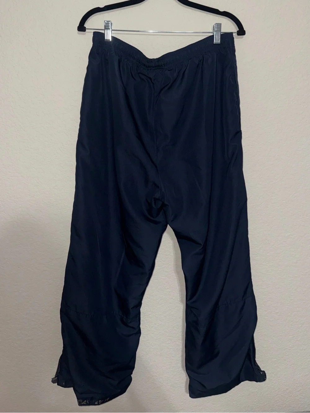 Vintage Reebok Navy Blue Lined Track Pants Windbreaker Pants Size L